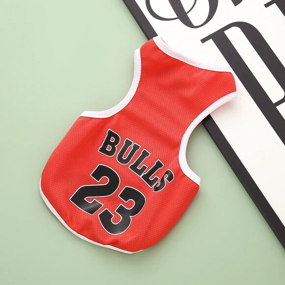 Pet Dog Chicago Bulls Jordan #23 Sport Basketball Jersey Vest Mesh Breathable S - Picture 2 of 3